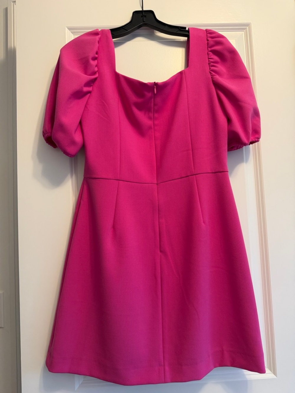 French Connection Hot Pink Puff sleeve Mini Dress size 10 GUC - Picture 6 of 7